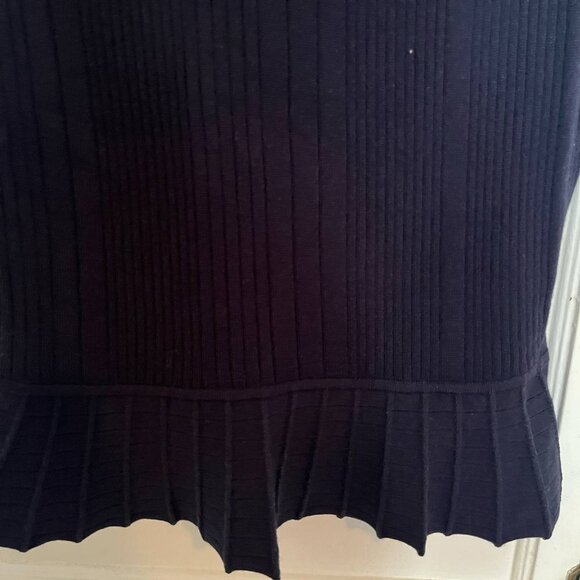 Tory Burch Navy Blue Peplum Top - Picture 4 of 6